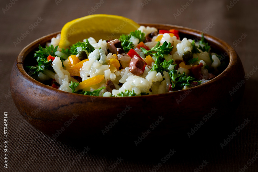 Rice, Olive Parsley Salad with Lemon