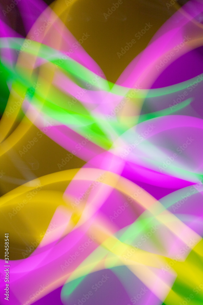 Neon Swirls and Lines Retro Abstract Light Streaks