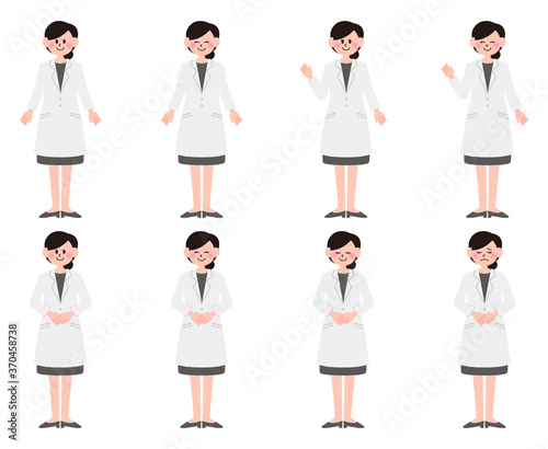 ポーズをとっている医者の女性