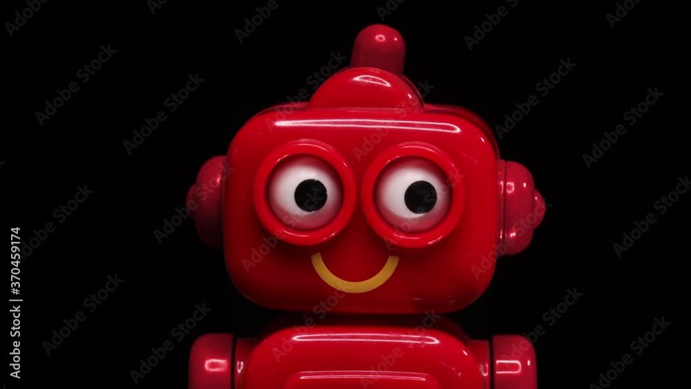 Toy robot stop motion animation loop / GIF of eyes looking back and