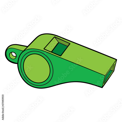 green whistle vector illustration for children education