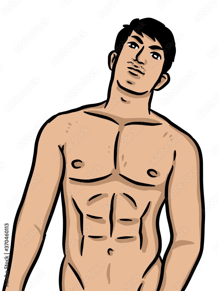 Fototapeta premium cartoon cute man on white background