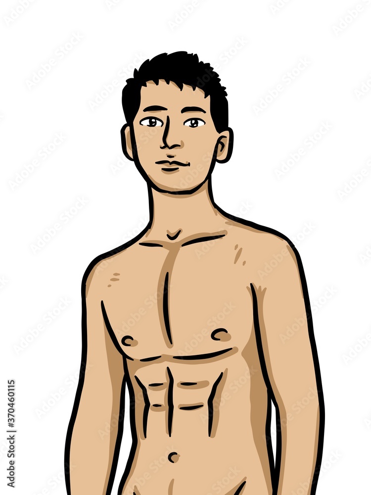 Fototapeta premium cartoon cute man on white background