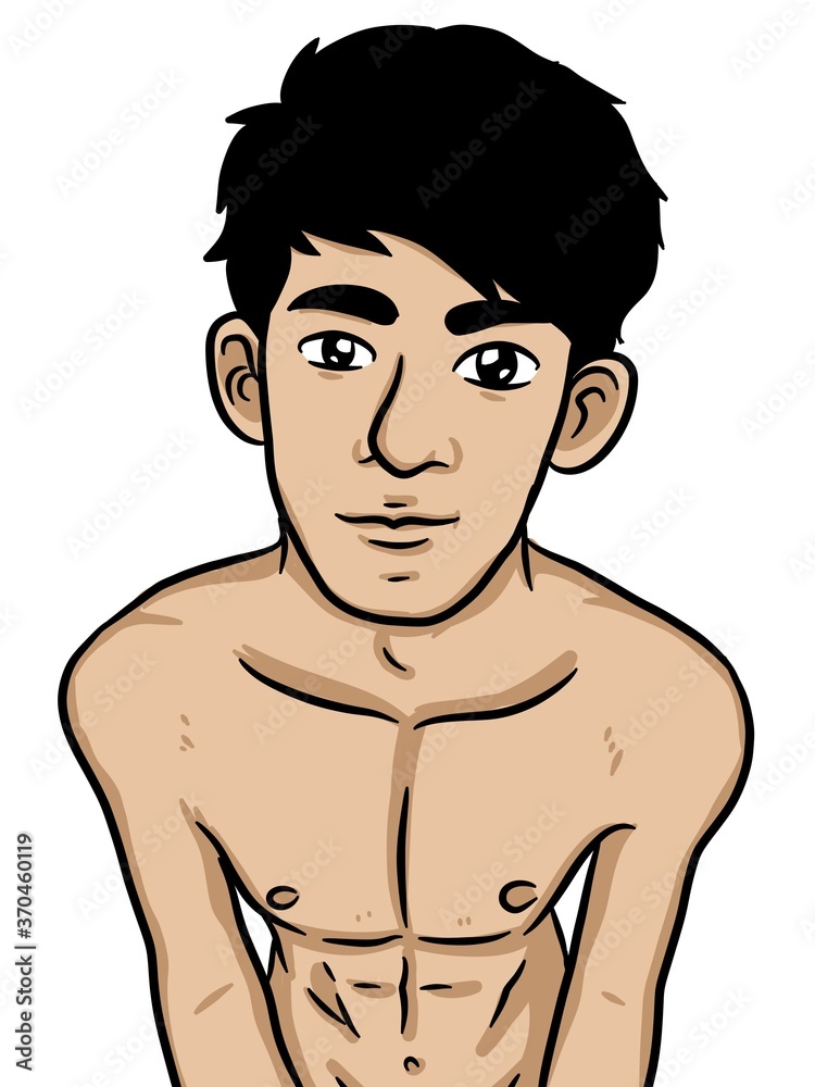 Fototapeta premium cartoon cute man on white background