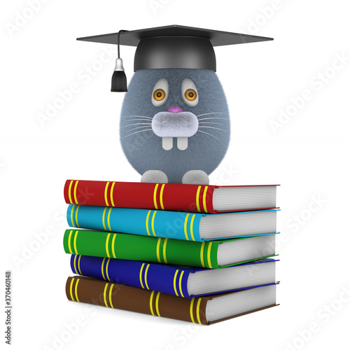 rabbit and graduation cap o...