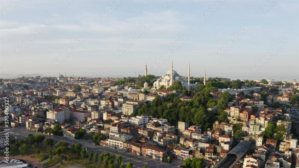 Aerial view of Suleymaniye Mosque and Istanbul Historical Peninsula. Aerial view of Suleymaniye Mosque and Istanbul Historical Peninsula.