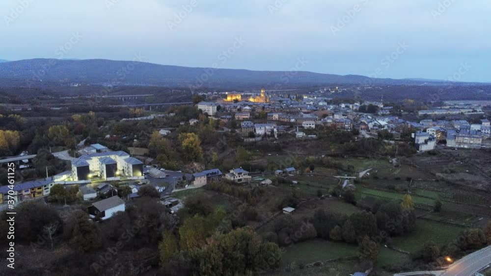 Puebla de Sanabria, beautiful village of Zamora,Spain.Aerial Drone Footage Puebla de Sanabria, beautiful village of Zamora,Spain.Aerial Drone Footage