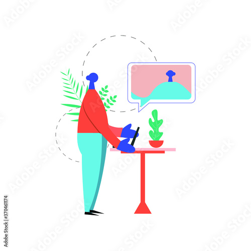 Online conference, Video chat business vector illustration concept in modern trendy style