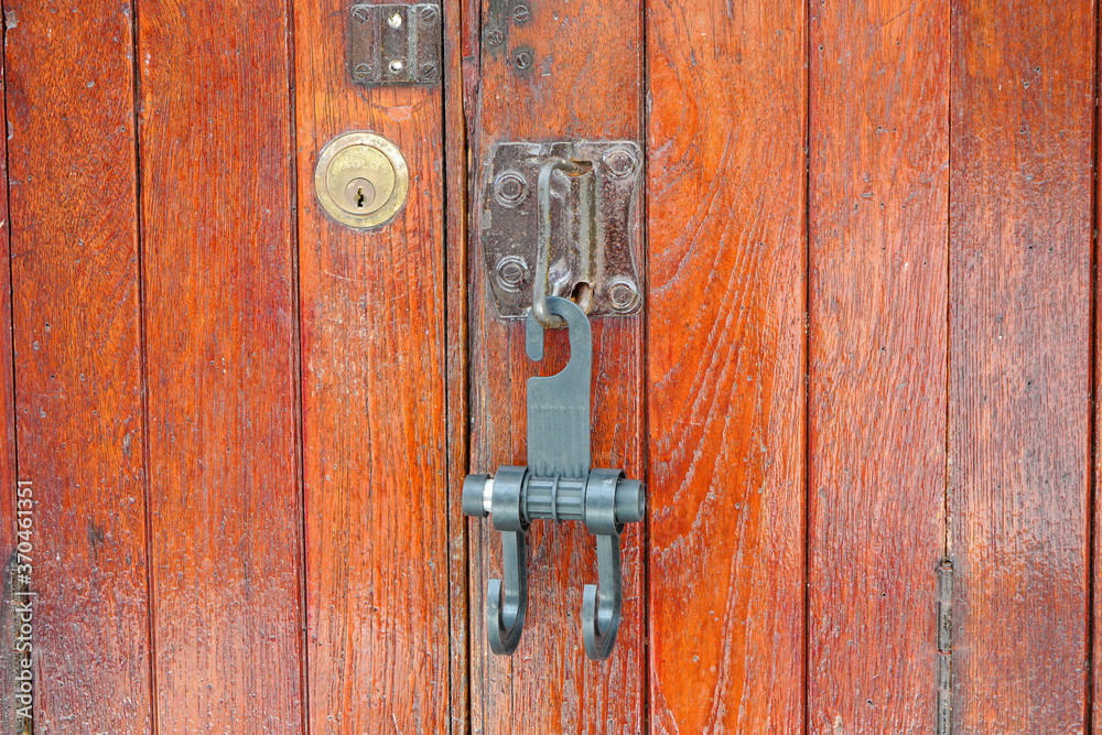 old wooden door with lock