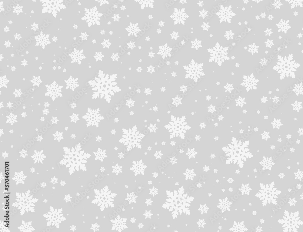 falling snow Christmas background. Subtle flying snowflakes on light grey background. falling snow Christmas background. Subtle flying snowflakes on light grey background.