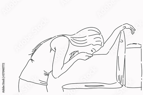 Pregnant woman in pencil sketch fashion. images suitable for use as illustrations or graphic resources