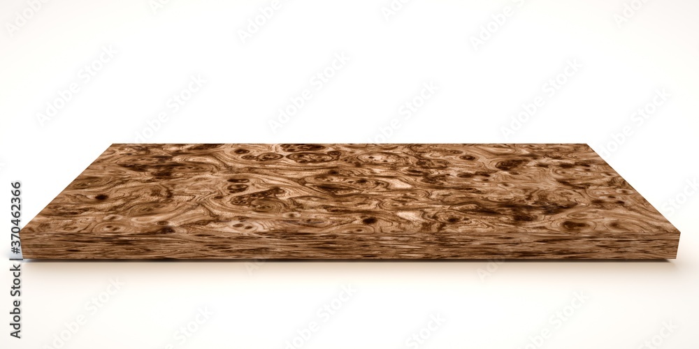 Fototapeta premium E3d illustration mpty wood table on isolate white background and display montage