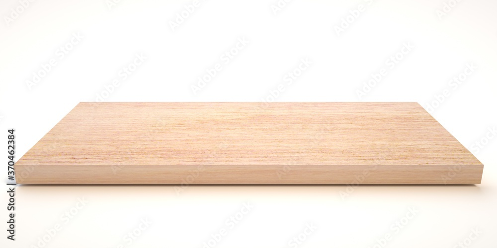 E3d illustration mpty wood table on isolate white background and display montage E3d illustration mpty wood table on isolate white background and display montage