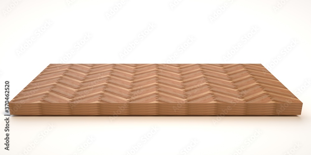 E3d illustration mpty wood table on isolate white background and display montage E3d illustration mpty wood table on isolate white background and display montage