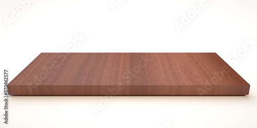 E3d illustration mpty wood table on isolate white background and display montage