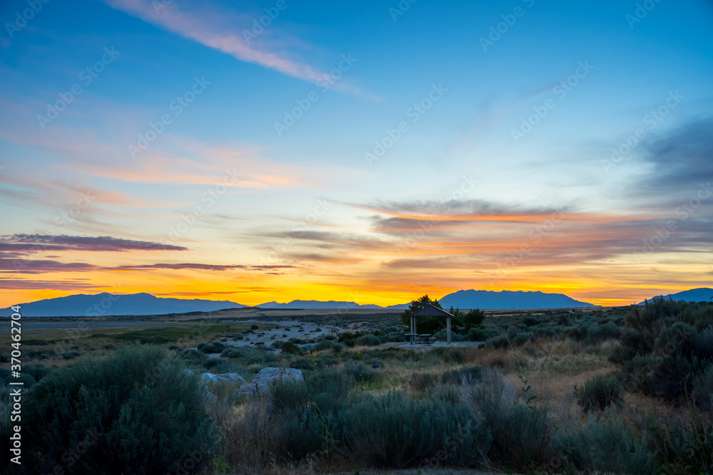 An overlooking view of nature in Antelope Island State Park, Utah An overlooking view of nature in Antelope Island State Park, Utah