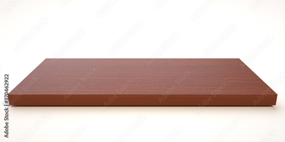 E3d illustration mpty wood table on isolate white background and display montage E3d illustration mpty wood table on isolate white background and display montage