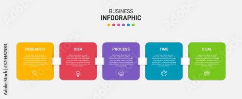 Infographic design with icons and 5 options or steps. Thin line vector. Infographics business concept. Can be used for info graphics, flow charts, presentations, web sites, banners, printed materials.