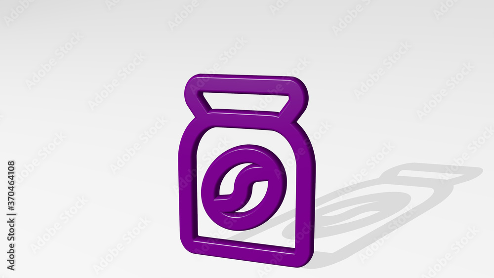 COFFEE JAR 3D icon casting shadow. 3D illustration. background and cup COFFEE JAR 3D icon casting shadow. 3D illustration. background and cup