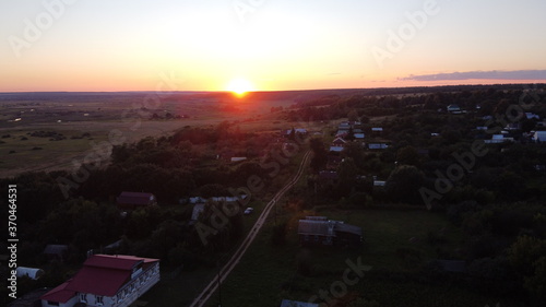 the village and the sunset