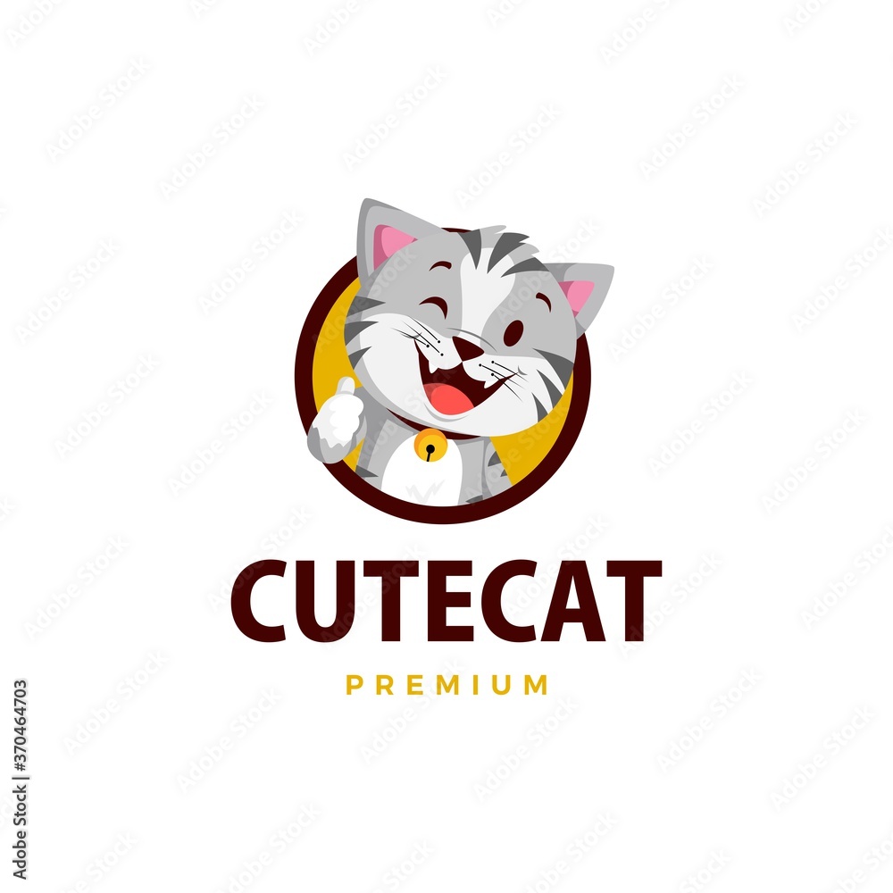 cat thumb up mascot character logo vector icon illustration cat thumb up mascot character logo vector icon illustration