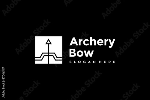 Bow archer logo design icon vector