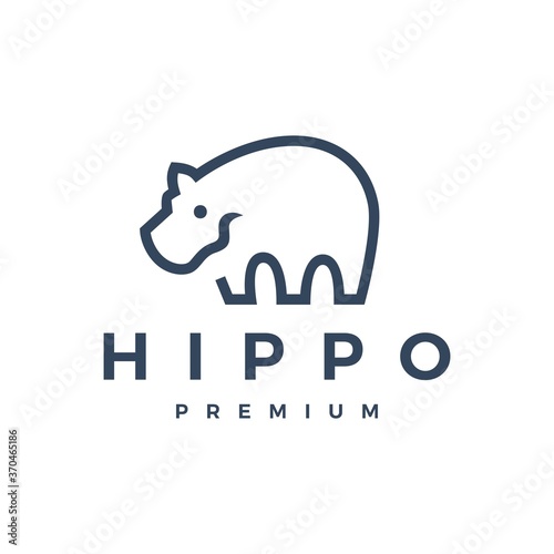 hippo logo vector icon illustration