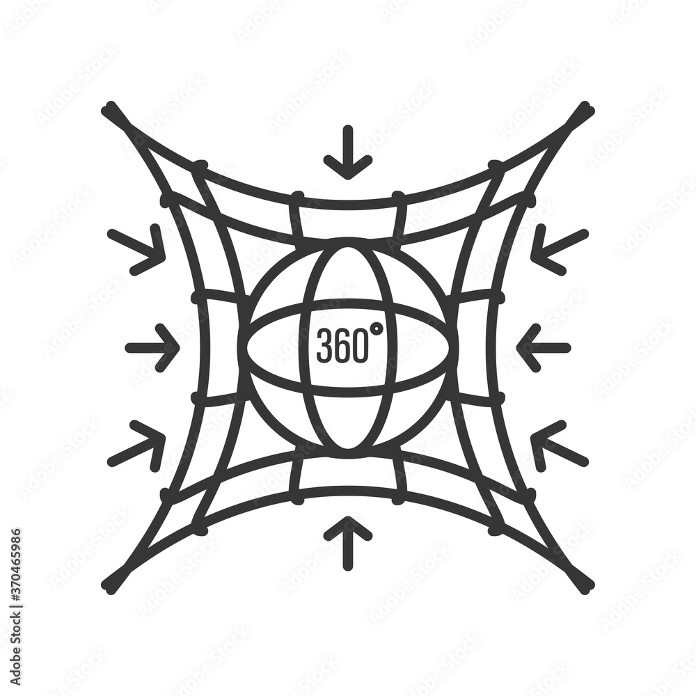 icon of camera 360 degrees, virtual tour line detailed icon of camera 360 degrees, virtual tour line detailed
