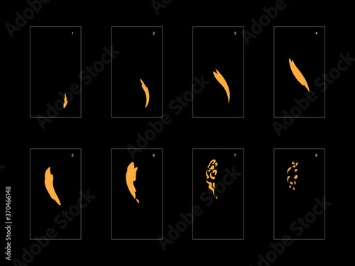 Smoke effect. dust smoke animation sprite sheet. classic dust smoke effect animation for game or cartoon or animation. vector style animation effect 1693.