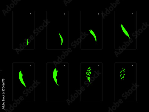 Smoke effect. liquid smoke animation sprite sheet. classic liquid smoke effect animation for game or cartoon or animation. vector style liquid animation effect 1695.