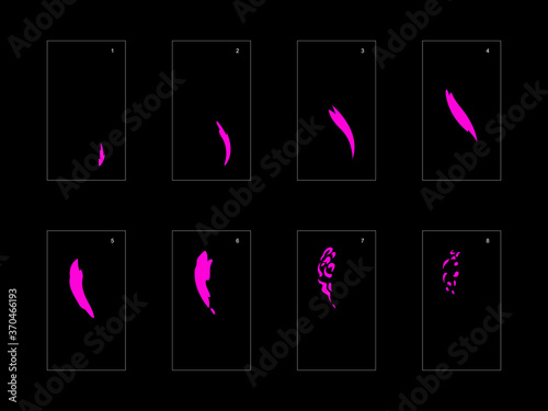 Smoke effect. poison smoke animation sprite sheet. classic poison smoke effect animation for game or cartoon or animation. vector style poison animation effect 1696.