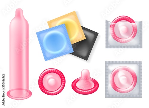 Condom icons set