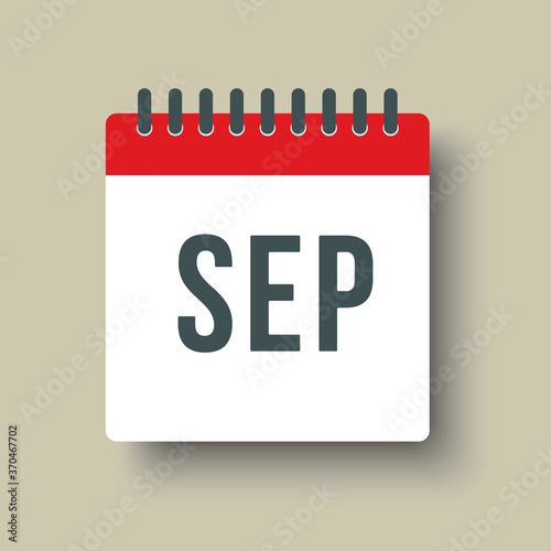 Vector icon day calendar, autumn month September
