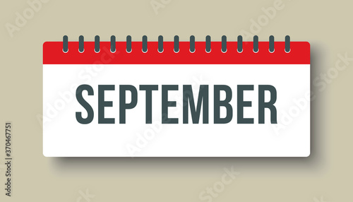 Vector icon day calendar, autumn month September