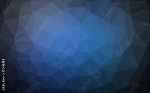 Dark BLUE vector shining triangular background.