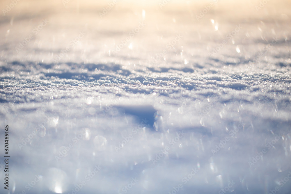 Obraz premium Macro background of fresh snowflake texture