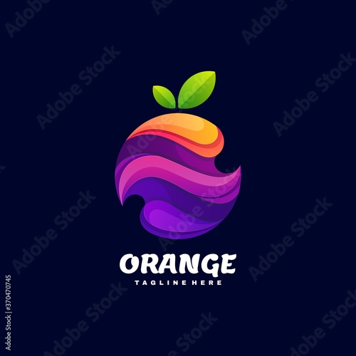 Vector Logo Illustration Orange Gradient Colorful Style