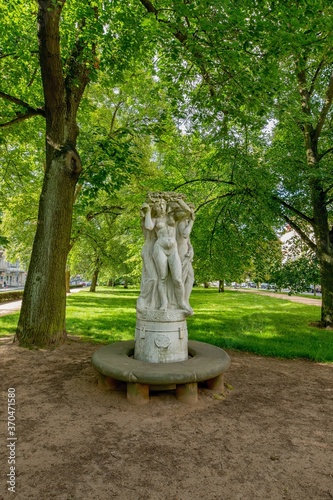 Sculpture "Four Seasons" in the spa park Middle - Marianske Lazne (Marienbad) - Czech Republic