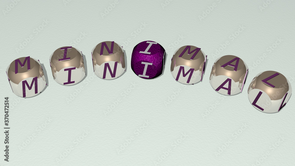 minimal curved text of cubic dice letters. 3D illustration. background and abstract minimal curved text of cubic dice letters. 3D illustration. background and abstract