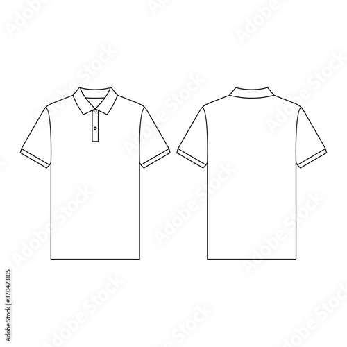 Template polo shirt vector illustration flat design outline template clothing collection