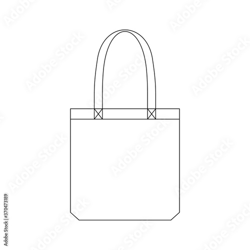 Template tote bag vector illustration flat design outline template clothing collection