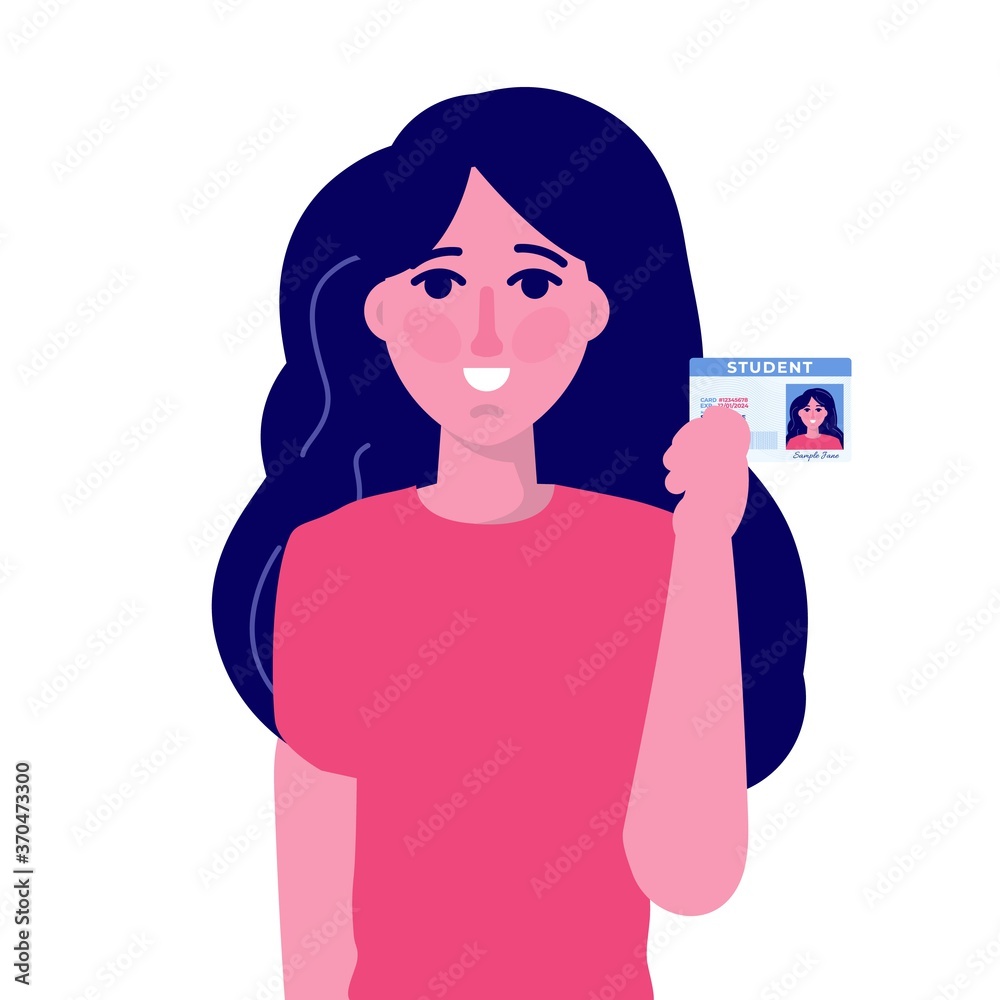 School, Student id card with photo. Vector illustration. School, Student id card with photo. Vector illustration.