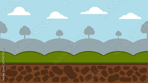 Vector illustration of an abstract background. Simple 2d game background for mobile or PC. Flat design wallpaper for 2d game environment.