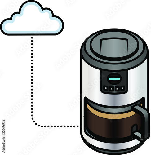 Concept: Internet of Things. A connected coffee machine.