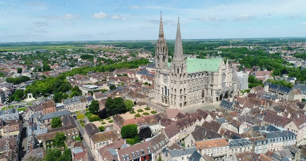 Aerial view of Cathedral of our lady of chartres Aerial view of Cathedral of our lady of chartres
