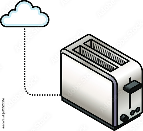 Concept: Internet of Things. A connected toaster.