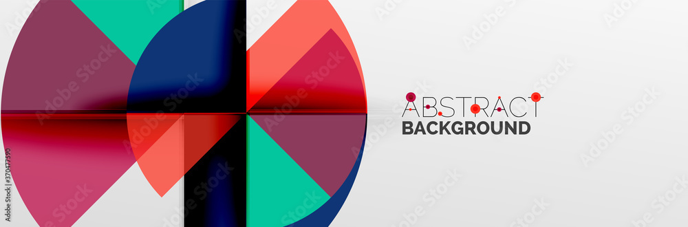 Bright color circles, abstract round shapes and triangles composition with shadow effects. Vector modern geometric design template Bright color circles, abstract round shapes and triangles composition with shadow effects. Vector modern geometric design template