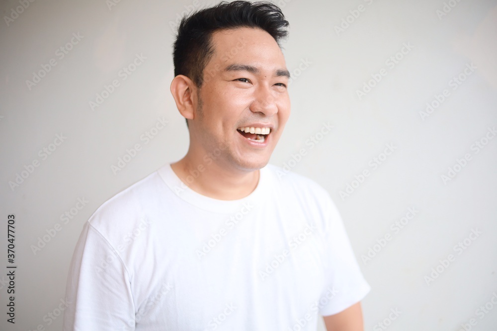 Portrait smiling face man in white shirt. Portrait smiling face man in white shirt.