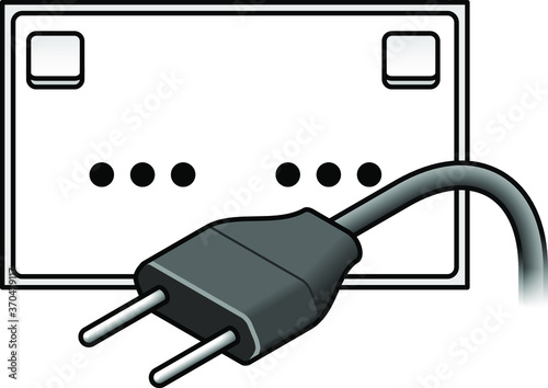 International AC power plug and wall socket: Italy. Two pin plug.