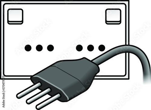 International AC power plug and wall socket: Italy. Three pin plug.